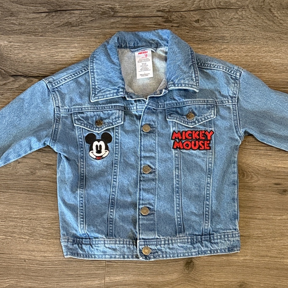 Disney Mickey Mouse Kids Denim Kids Jacket Unisex Disneyland Vintage Americana